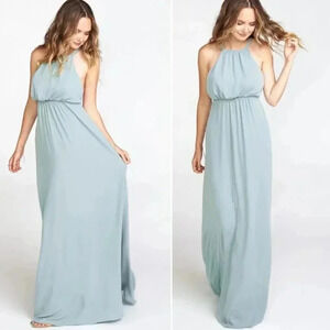 Show Me Your Mumu Wedding Amanda Maxi Bridesmaid Dress Silver Sage Crisp S